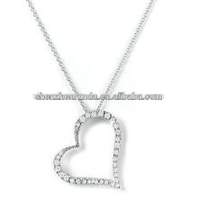 Красивый подарок staibless стальное сердце с кристаллическим привесным ювелирным украшением ожерелья для женщин